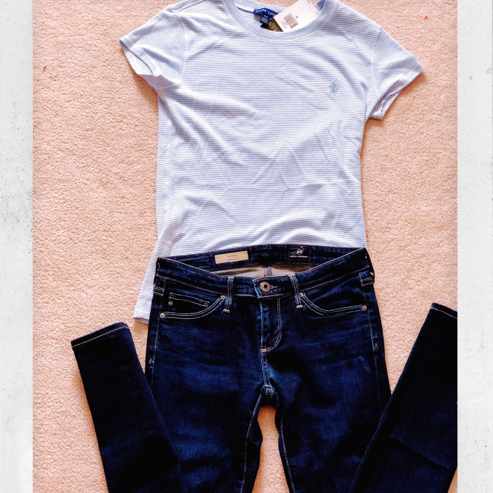 Ralph Lauren top and cigarette Jeans